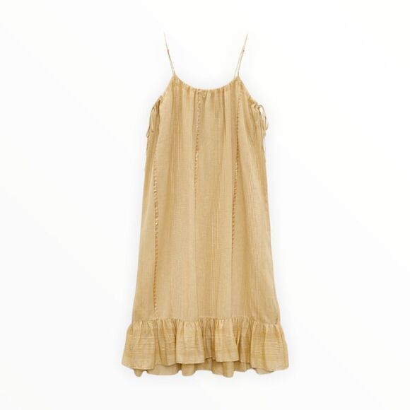 ZARA | Washed Green | Long Embroidered DRESS - Picture 5 of 8